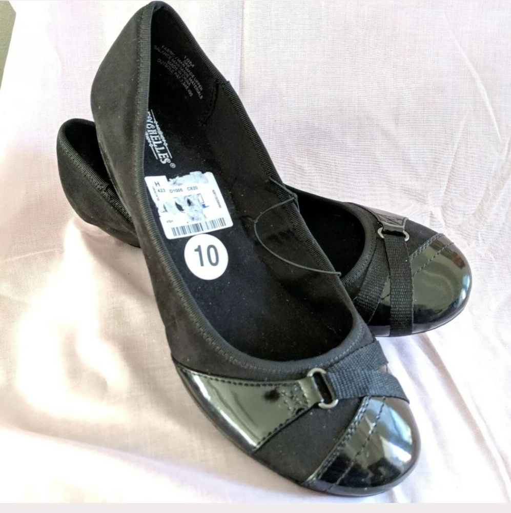 New Seychelles Womens Black Wedge Fabric Sz 10 M
